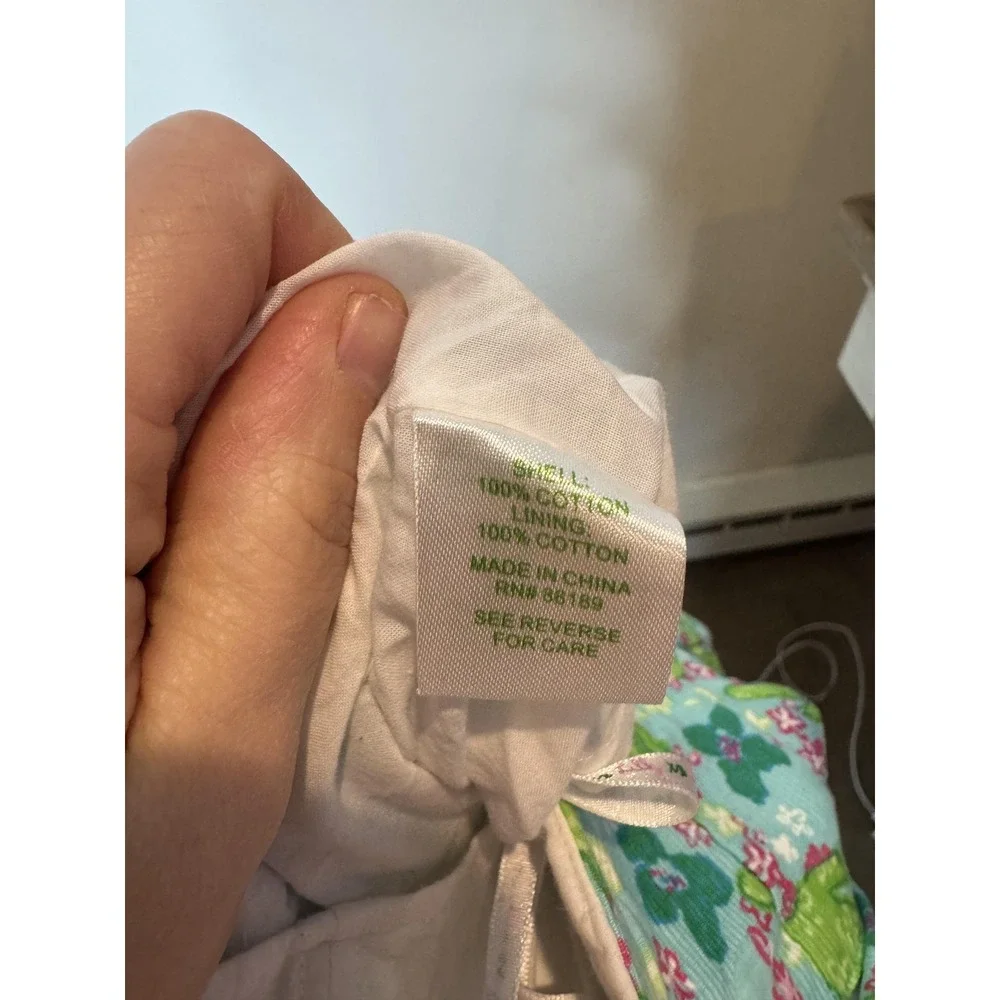 Lilly Pulitzer Dress Womens 0 Blue Green Alligator Print Strapless Cotton A Line - Picture 6 of 6